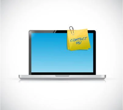 Contact us post on a laptop. illustration design Stock Illustration