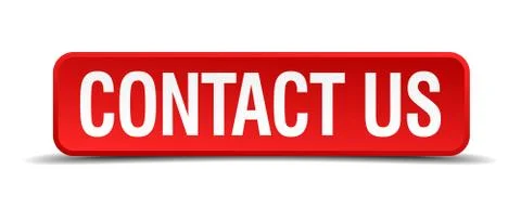 Contact us red three-dimensional square button isolated on white background Stock Illustration