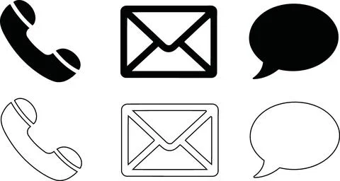 Contact us symbols set vector Stock Illustration