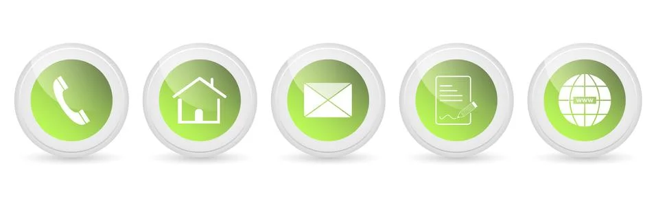 Contact us vector buttons - set. Stock Illustration