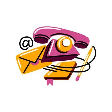 Contact us. Vector icon in bold line style Stock Illustration