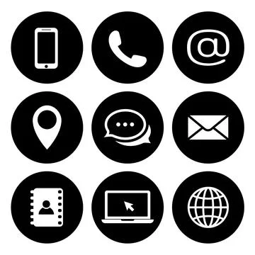 Contact us vector icons. Simple contact icon set Stock Illustration