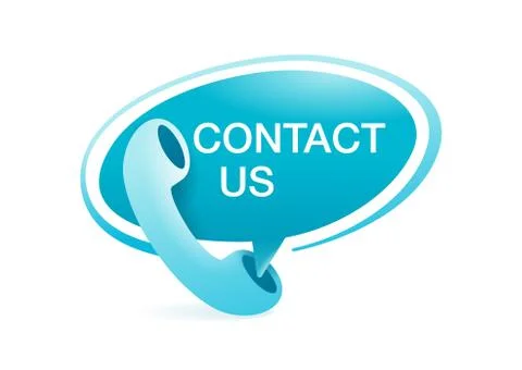 Contact us web button in 3D decoration Stock Illustration