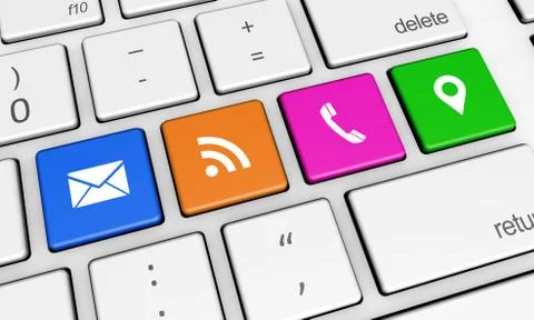 Contact Us Web Connection Keyboard Stock Illustration
