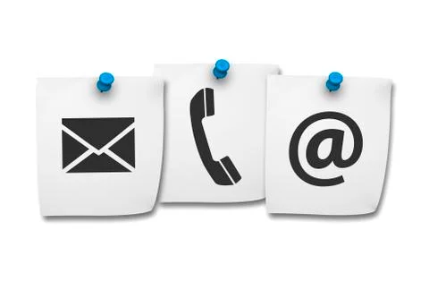 Contact us web icons on post it Illustrazione stock