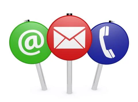 Contact Us Web Sign Post Stock Illustration