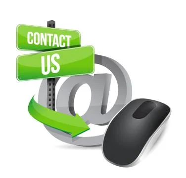 Contact us. wireless computer mouse isolated on white background Stock Illustration
