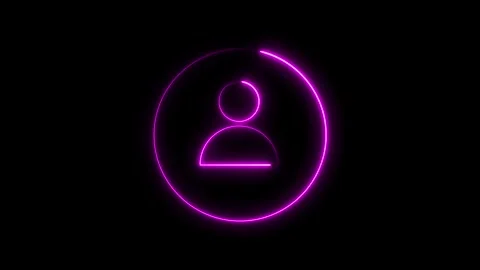 Contact with user icon animation on black background. Profile sign ,contact.. Stock Footage 293140587