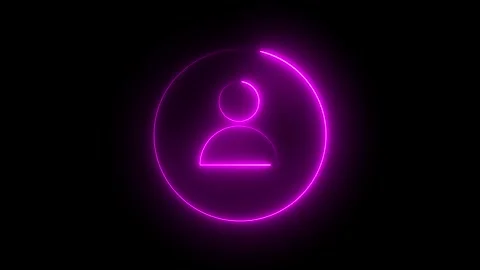 Contact with user icon animation on black background. Profile sign ,contact.. Stock Footage 293140588