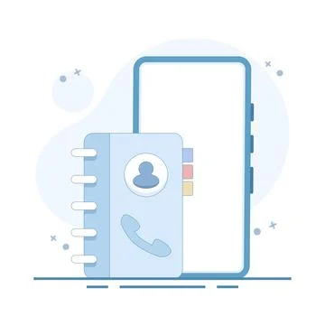Contact Vector Blue Color Icon Design. Web and Mobile Application Symbol. Stock Illustration