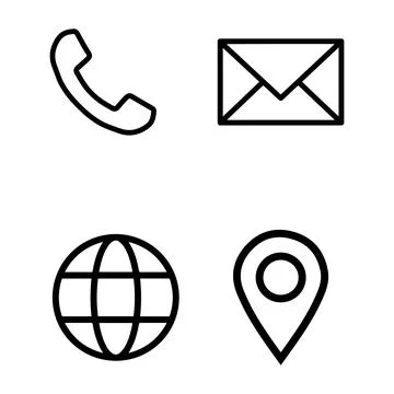 Contact vector icons set isolated on white background イラスト素材