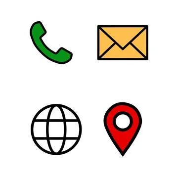 Contact vector icons set isolated on white background イラスト素材