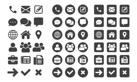 Contact vector UI app icons Stock Illustration