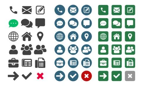 Contact vector UI app icons Stock Illustration