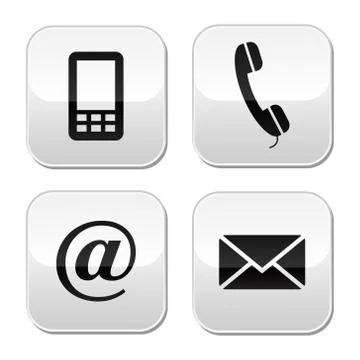 Contact web and internet buttons set Stock Illustration