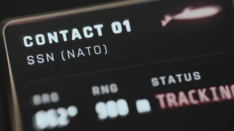 Contact Zero One Tracking Status On Tactical Naval Display 4K Stock Footage 341842426