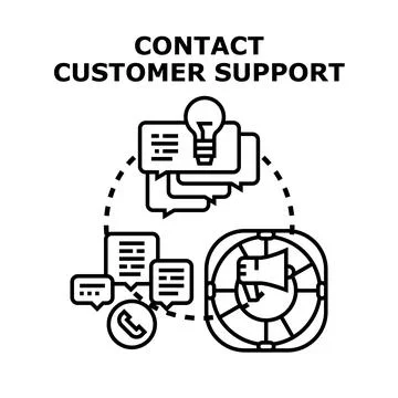 Contacting global customer support services and assistance concept Illustrazione stock
