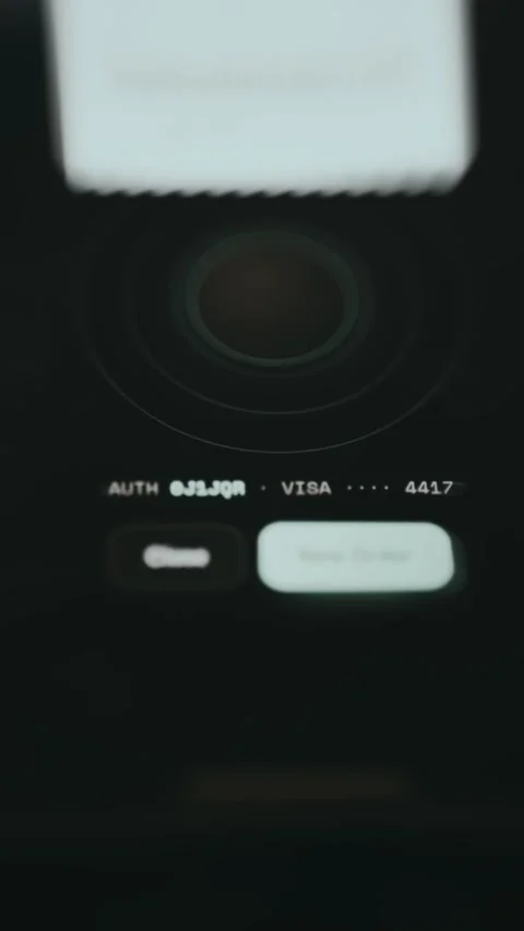 Contactless Authorization Interface - Cinematic Close Up Stock Footage 336388780