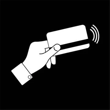 Contactless card payment system. POS, NSF technology, non-cash payment, card  Stock Illustration