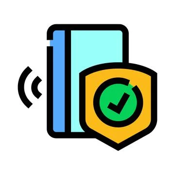 Contactless credit card protecting data privacy Stock Illustration