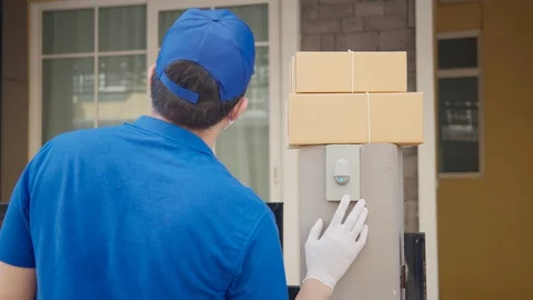 Contactless delivery concept. Stock Footage 129847330