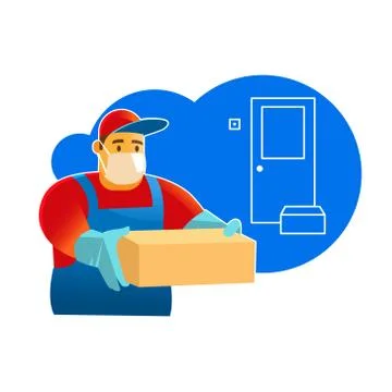 Contactless delivery Stock Illustration