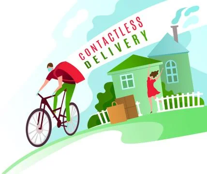 Contactless delivery image Stock Illustration