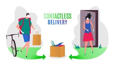 Contactless delivery image Stock Illustration