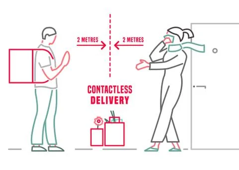 Contactless delivery image Stock Illustration