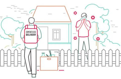 Contactless delivery image Stock Illustration