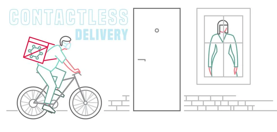 Contactless delivery image Stock Illustration