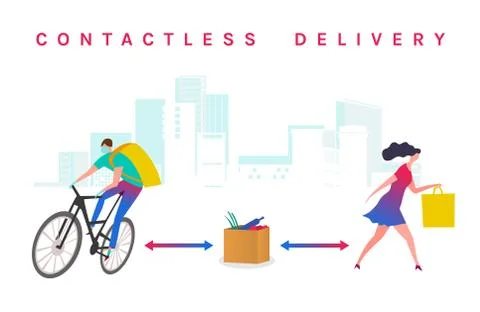 Contactless delivery image Stock Illustration