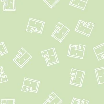 Contactless door delivery line vector seamless pattern Stock Illustration