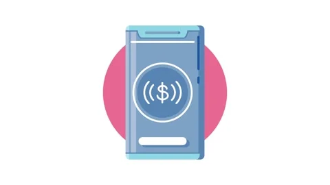 Contactless mobile payment animation featuring digital dollar icon on smart.. Stock-Footage 339070520