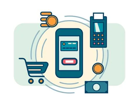 Contactless mobile payment Stock Illustration