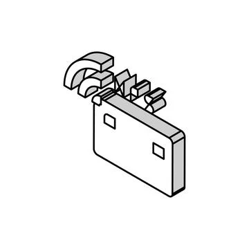 Contactless nfc system card isometric icon vector illustration Illustrazione stock
