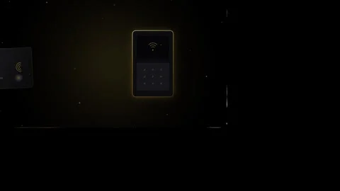 Contactless payment animation on black back. Stock-Footage 344038643