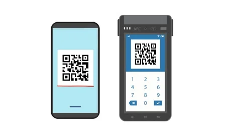 Contactless payment barcode scanning Stock Footage 256286168