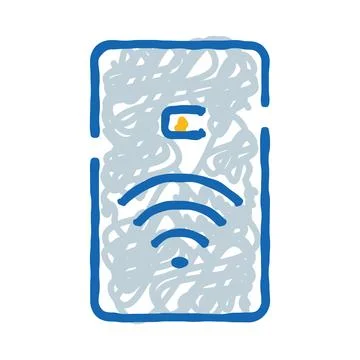 Contactless payment card transmitting wireless digital signal Stock Illustration