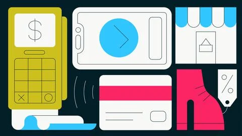 Contactless Payment Concept Flat Illustration Stock Illustration