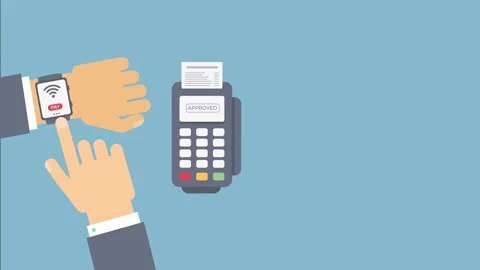 Contactless payment flat icon animation Stock Footage 243061516