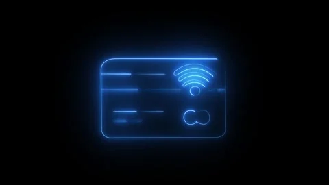 Contactless payment icon blue Stock Footage 332399326