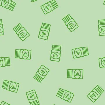 Contactless payment line vector seamless pattern Stock Illustration