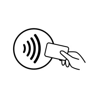 Contactless payment logo. Contactless wireless payment logo sign. NFC contact Stock Illustration