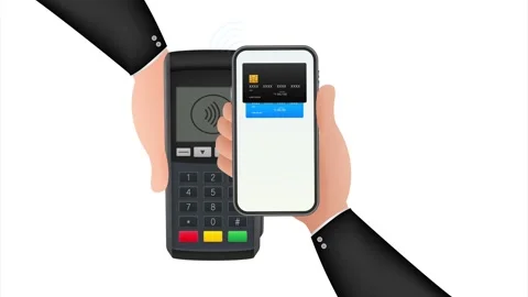 Contactless Payment Methods Mobile smart phone and wireless POS Terminal Stock Footage 146772930