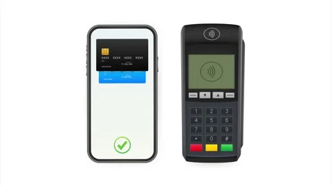 Contactless Payment Methods Mobile smart phone and wireless POS Terminal Stock Footage 146773971