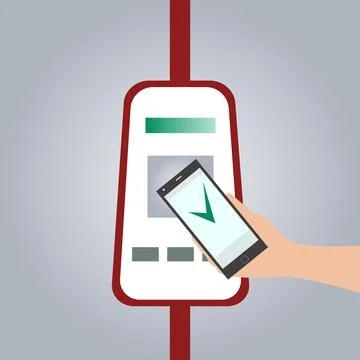 Contactless payment on the move Stock Illustration