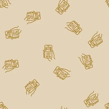 Contactless payment nfc technology line seamless pattern Stock Illustration