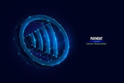 Contactless payment NFC technology low poly vector illustration Stock Illustration