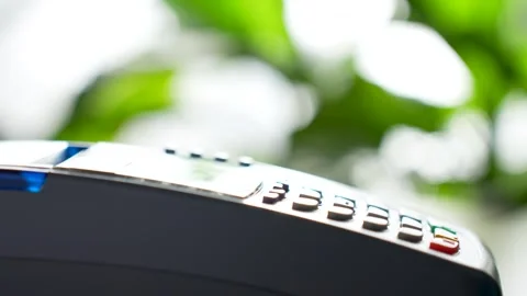 Contactless payment by NFC technology mobile phone Stock Footage 254339769